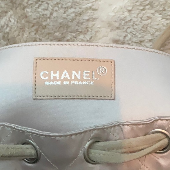CHANEL Vintage Quilted Satin and Suede
Drawstring Backpack - Picture 9 of 13
